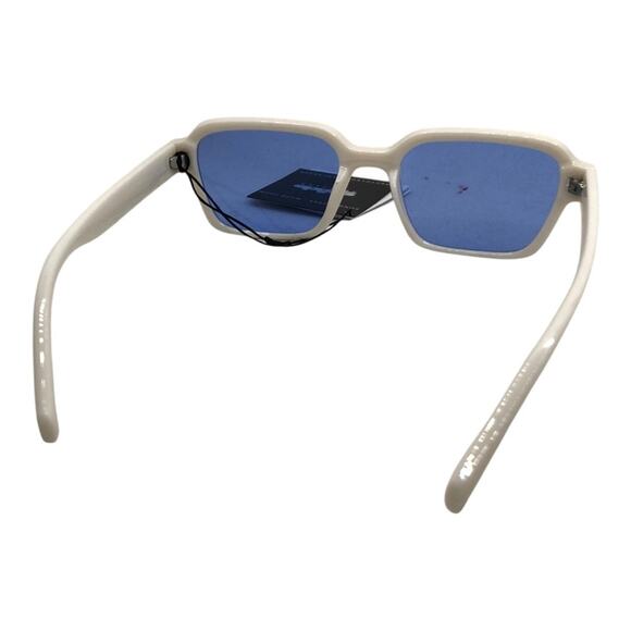 SZADE NIB Booth Sustainable On Trend Squared Off Heavy Cream/Prussian Sunglasses - Picture 11 of 16